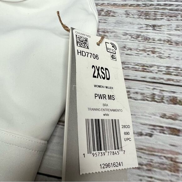 adidas Women's XXS D Cup  Powerreact Training Medium Support Bra 2XSD NEW - Picture 6 of 16